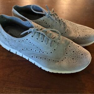 Women's Cole Haan ZeroGrand Wing Oxford‎ D44059 Light Gray Suade Size 11
